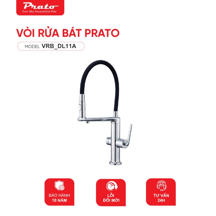Vòi rửa bát ống mềm Prato